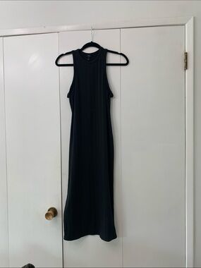 River Island Black Ribbed Sleeveless Maxi Dress